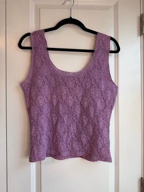 Vintage Hanky Panky Women’s Cropped Tank Lace Purple Size XL